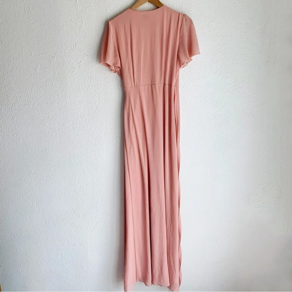 Show Me Your Mumu Noelle Flutter Wrap Dress Rustic Mauve Crisp Sz Small - Picture 5 of 7